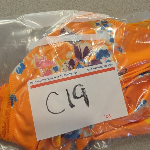 Savage X Fenty Orange Floral Lightweight Panty Size Medium - Picture 5 of 5